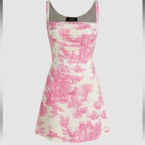 Cider Toile de Jouy pink mini dress nwot